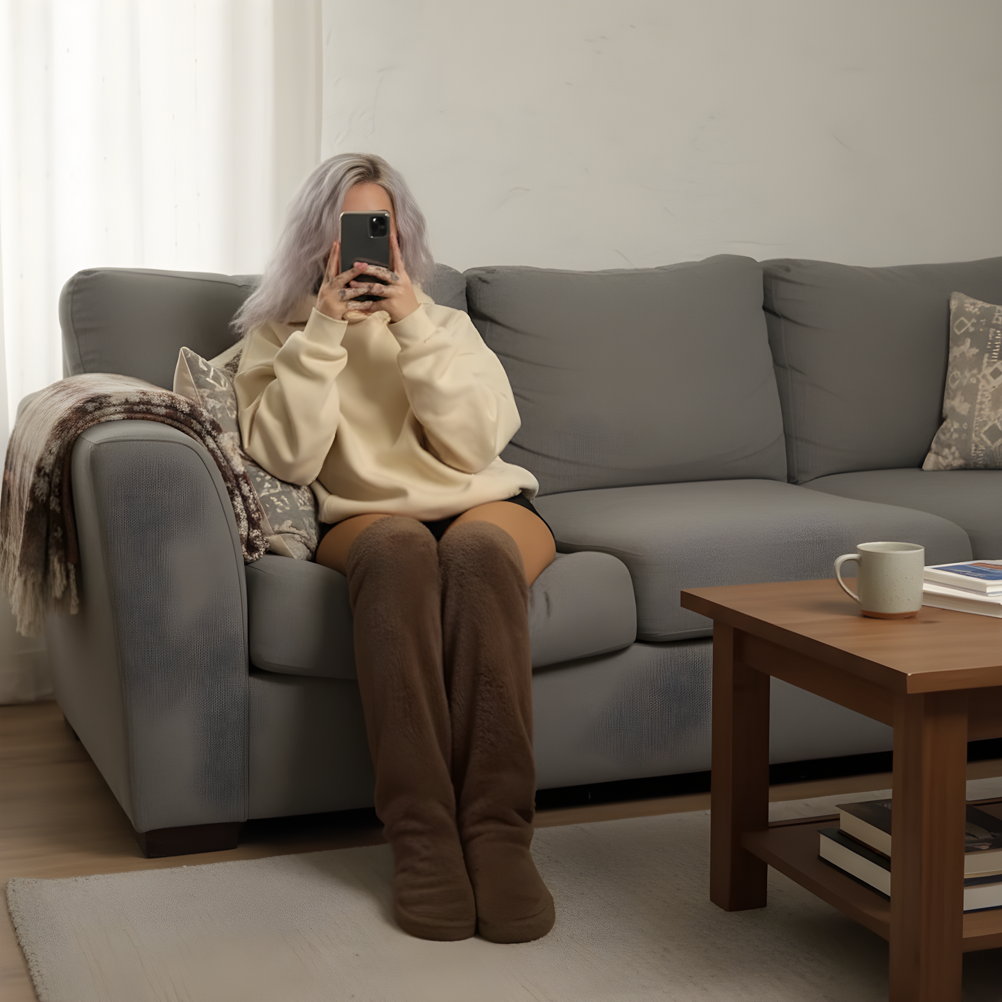 Warme Fleece-Haussocken 